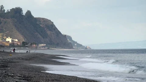 Seafront of Sicily and Capo Alì in the background1 Video stock 143455034