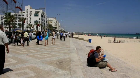 Seafront in Sousse, Tunisia Stock Footage 781717