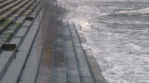 Seafront Steps Stock Footage 42458404