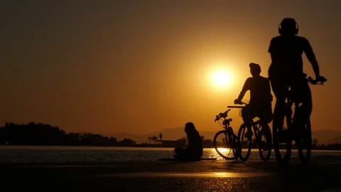 Seafront at sunset. Stock Footage 233122372