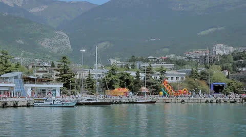 Seafront view from water Stock Footage 24825662