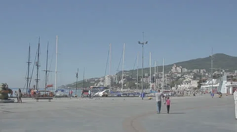 Seafront in Yalta Stock Footage 24825784