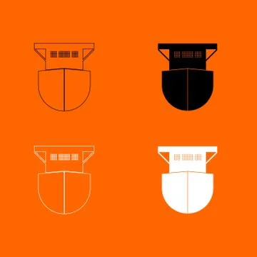 Seagoing cargo ship icon . Stock Illustration