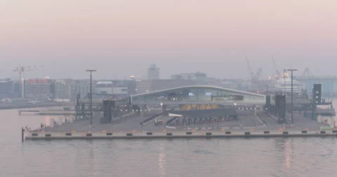 Seagull against West Terminal 2 in Helsinki, Finland Stock Footage 96830341
