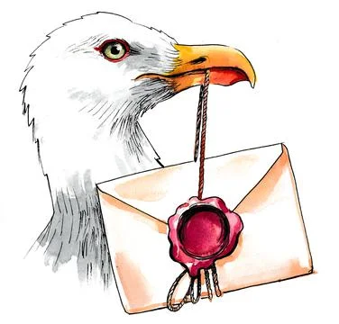 Seagull and letter Illustrazione stock