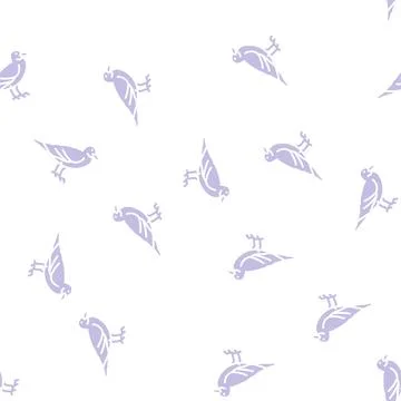 Seagull bird glyph seamless pattern 스톡 일러스트