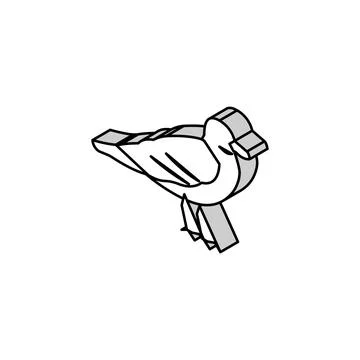 Seagull bird isometric icon vector illustration Stockillustratie