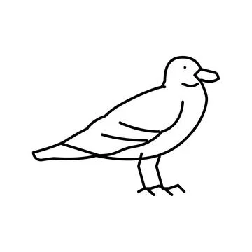 Seagull bird line icon vector illustration Stock Illustration
