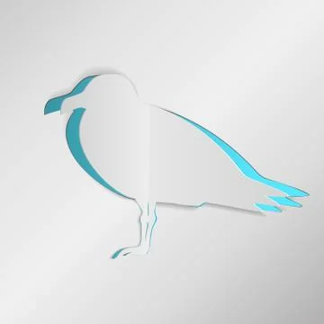 Seagull cut from paper. Stock Illustration