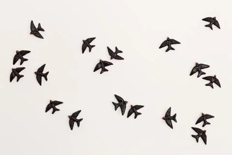 Seagull Figurines on the Wall Foto stock