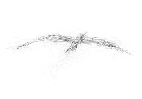 Seagull in flight, schematic drawing, vector illustration Stock Illustration