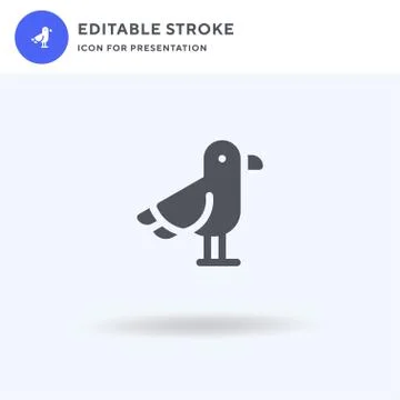 Seagull icon vector, filled flat sign, solid pictogram isolated on white, log Stockillustratie