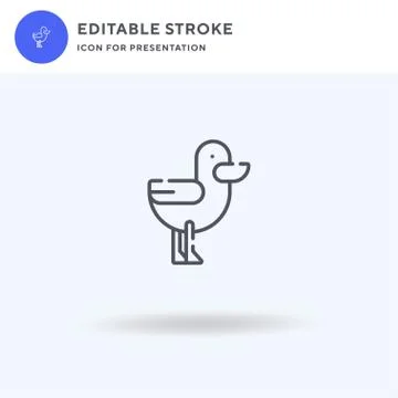 Seagull icon vector, filled flat sign, solid pictogram isolated on white, logo Stock Illustration