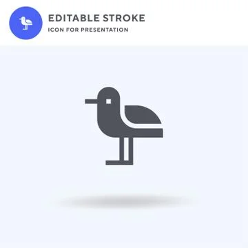 Seagull icon vector, filled flat sign, solid pictogram isolated on white, logo 스톡 일러스트