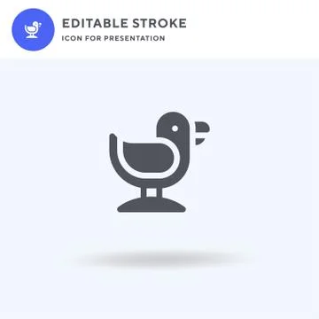 Seagull icon vector, filled flat sign, solid pictogram isolated on white, logo Illustrazione stock