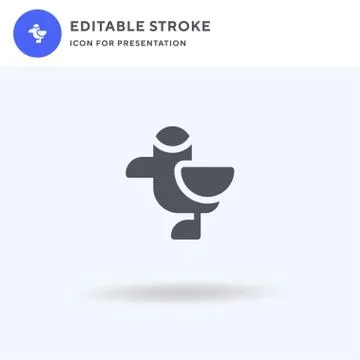 Seagull icon vector, filled flat sign, solid pictogram isolated on white, logo イラスト素材