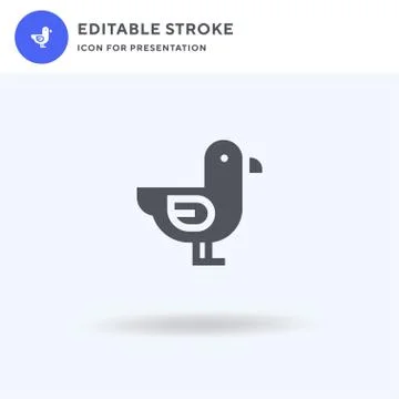 Seagull icon vector, filled flat sign, solid pictogram isolated on white, logo Illustrazione stock