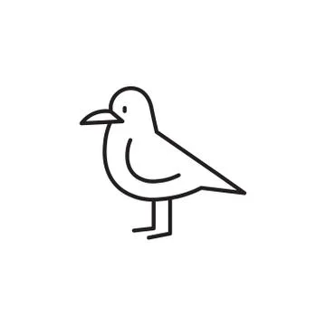 Seagull icon vector on white background Stock Illustration