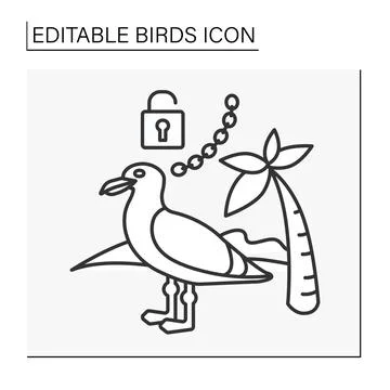 Seagull line icon Stock Illustration