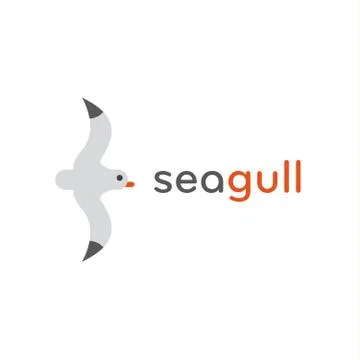 Seagull logo in stylish trend vector illustration icon flat Stock Illustration