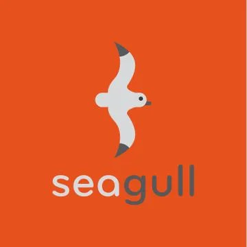 Seagull logo in stylish trend vector illustration icon flat Stock Illustration