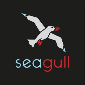 Seagull logo in stylish trend vector illustration icon flat Stock Illustration
