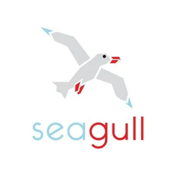 Seagull logo in stylish trend vector illustration icon flat Stock Illustration