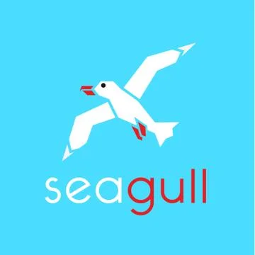 Seagull logo in stylish trend vector illustration icon flat Stock Illustration