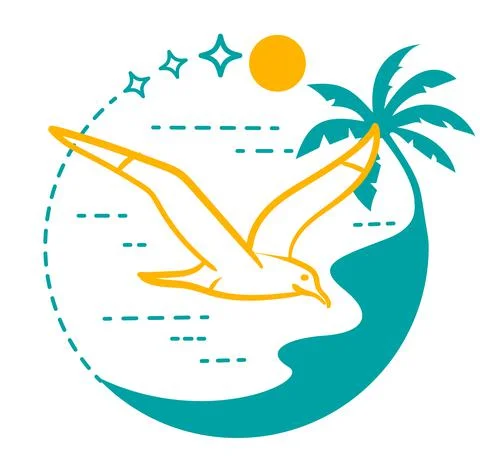 Seagull path and rest Stock Illustration