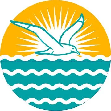 Seagull on the sea rest Stock Illustration