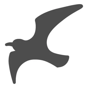Seagull solid icon, marine concept, sea gull sign on white background, Flying 스톡 일러스트
