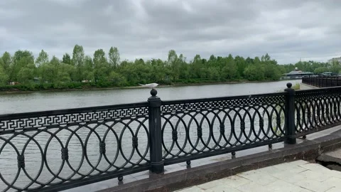 A seagull takes off from the railing Stock Footage 172099280