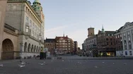 Seagulls In Empty Streets Of Nytorv During Lockdown Stock Footage