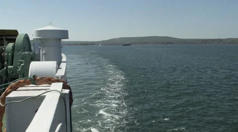 Seagulls Flying Behind The Ship Video stock 63295978