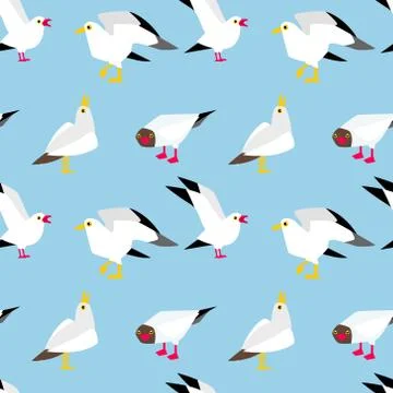 Seagulls flying in the sky. Stock Illustration