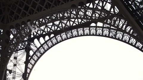 Seagulls flying under the Eiffel Tower in Paris, France Stock Footage 170467375