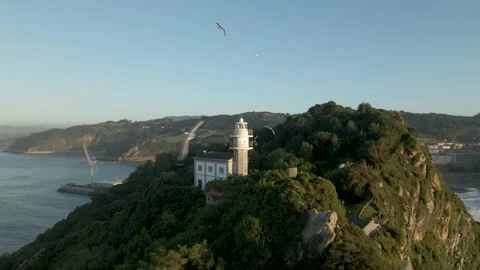 Seagulls in the lighthouse Stock Footage 196081621