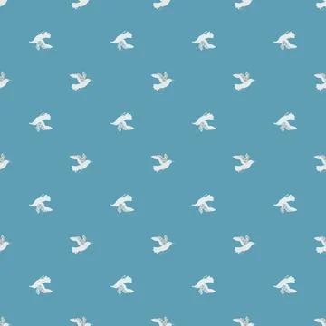 Seagulls seamless pattern. Background of sea birds. Stock Illustration