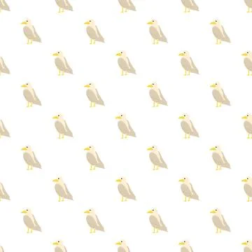 Seagulls seamless pattern repeating cartoon background design Stock Illustration