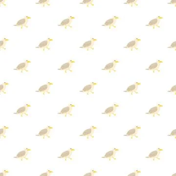 Seagulls walking seamless pattern illustrating birdlife Stock Illustration