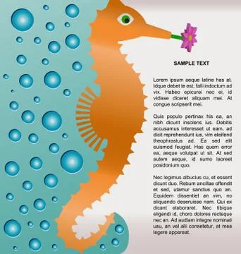 Seahorse background design イラスト素材
