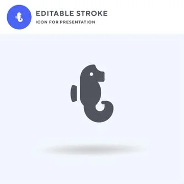 Seahorse icon vector, filled flat sign, solid pictogram isolated on white, logo Stock Illustration