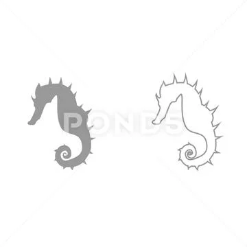 Seahorse it is black icon . Stock Illustration