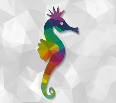 Seahorse low poly Stock Illustration
