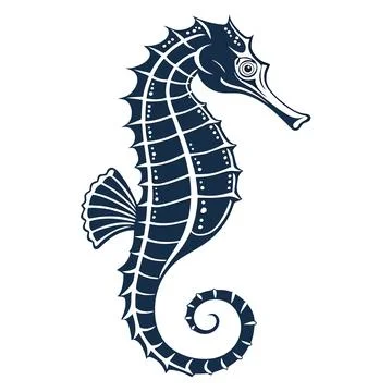 Seahorse Ocean Creature Flat Vector Stock Illustration