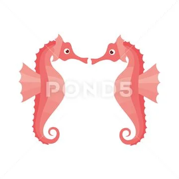 Seahorse pattern isolated icon Stock Illustration