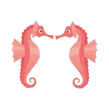 Seahorse pattern isolated icon Stock Illustration