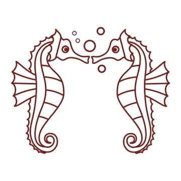 Seahorse pattern isolated icon Illustrazione stock