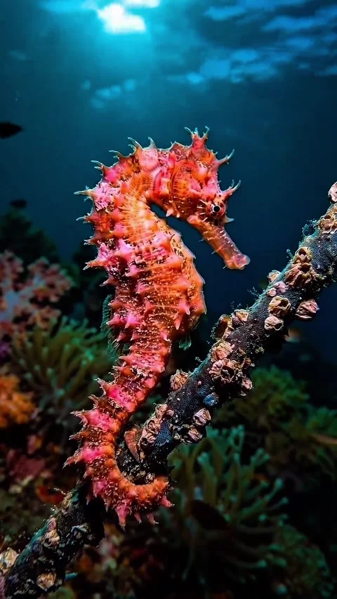 Seahorses on the seabed Stock Footage 332797857
