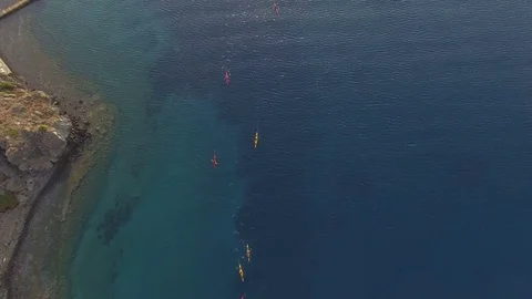 Seakayaking Aerial View	 Video stock 80069257